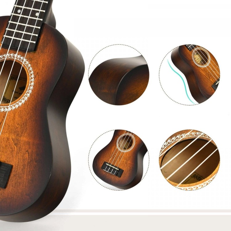 Drewniane ukulele zestaw 53cm
