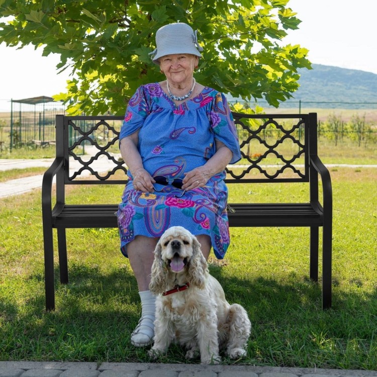 Ławka ogrodowa parkowa 128 x 52 x 82,5 cm