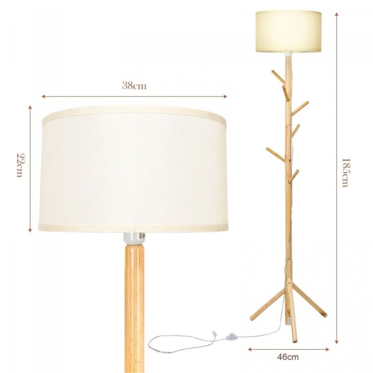 Lampa stojąca podłogowa Wieszak 2w1 185cm