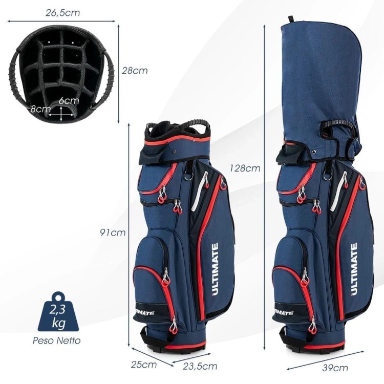 Torba golfowa z zapinanymi na zamek przegródkami i kieszonką termoizolacyjną