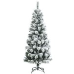 Ośnieżona choinka sztuczna 180 cm z lampkami LED