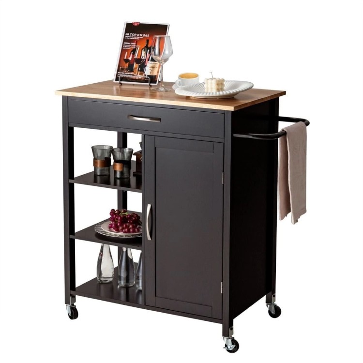 Wyspa kuchenna na kółkach z szufladą i drzwiczkami 87 x 47 x 91 cm