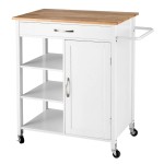 Wyspa kuchenna na kółkach z szufladą i drzwiczkami 87 x 47 x 91 cm