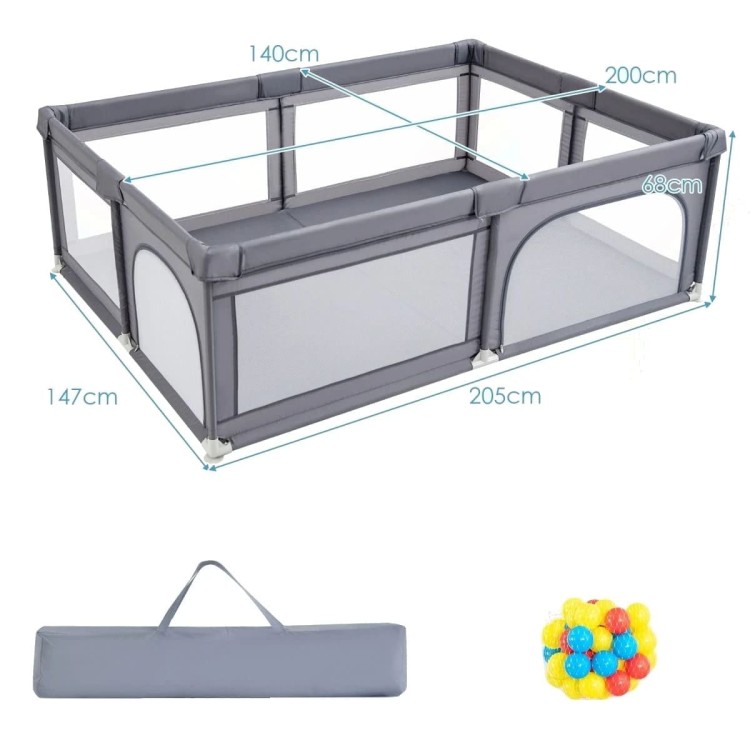 Kojec dla dziecka transparentny 205 x 147 x 68 cm