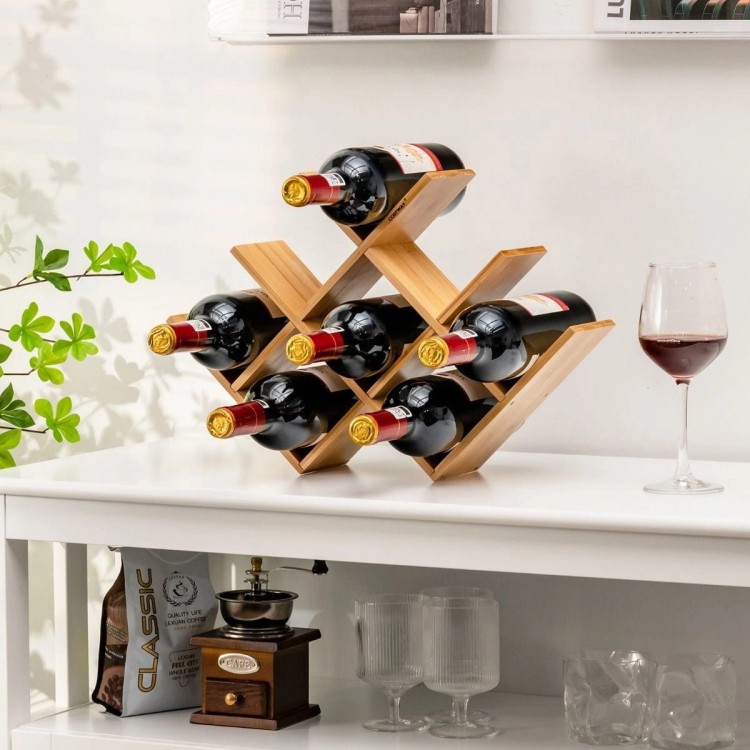 Bambusowy pionowy stojak na wino 8 butelek