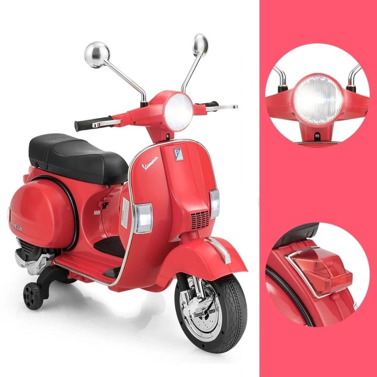 Skuter elektryczny Vespa dla dzieci 6 V LED