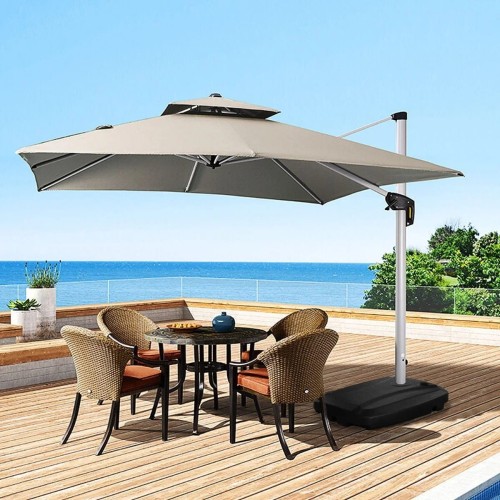 Stojak na parasol ogrodowy z kółkami 60L