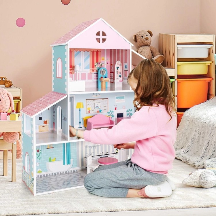 Drewniany domek dla lalek 71 x 23,5 x 87 cm