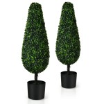 Sztuczne rośliny topiary - zestaw 2 drzewek z doniczkami