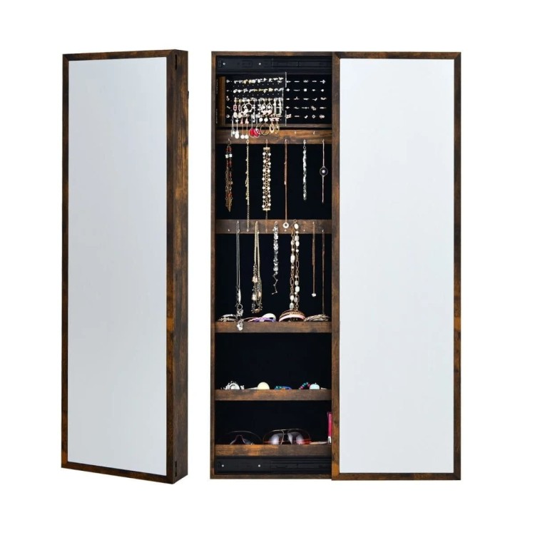 Wisząca toaletka Szafka na biżuterię z lustrem 37 x 9 x 120 cm