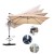 Parasol z podstawą krzyżową i aluminiowym słupkiem 295 x 295 x 272 cm