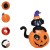 Dekoracja dmuchana Halloween LED dynia z kotem