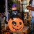 Dekoracja dmuchana Halloween LED dynia z kotem