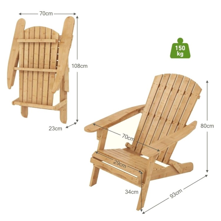 Składane krzesło ogrodowe Adirondack