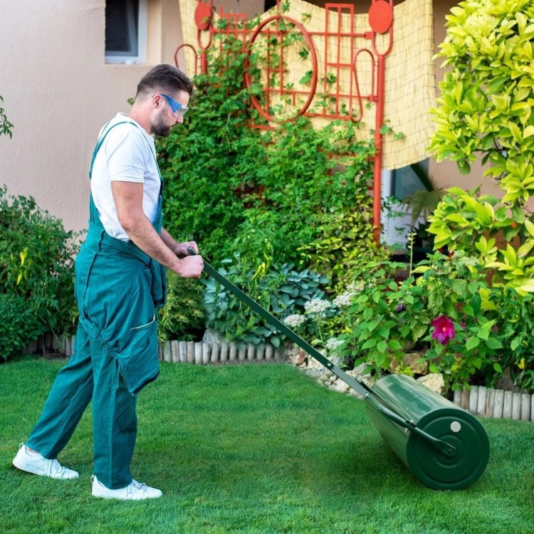 Metalowy walec do trawników z odłączanym uchwytem