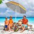 Parasol plażowy ze stolikiem 176 x 196 cm