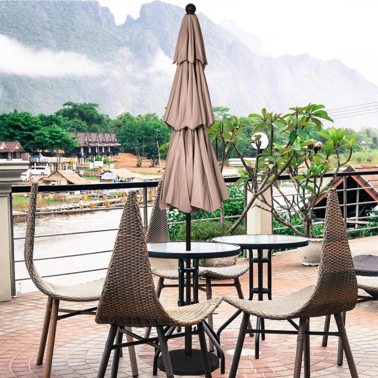 Parasol ogrodowy z systemem wentylacji 305 x 244 cm beżowy