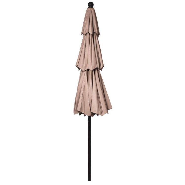 Parasol ogrodowy z systemem wentylacji 305 x 244 cm beżowy