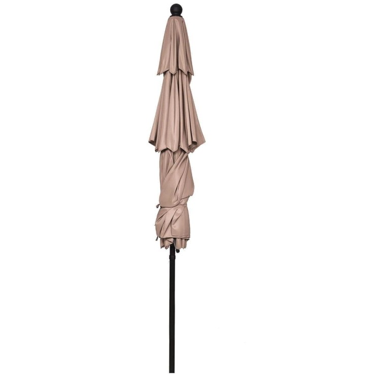 Parasol ogrodowy z systemem wentylacji 305 x 244 cm beżowy