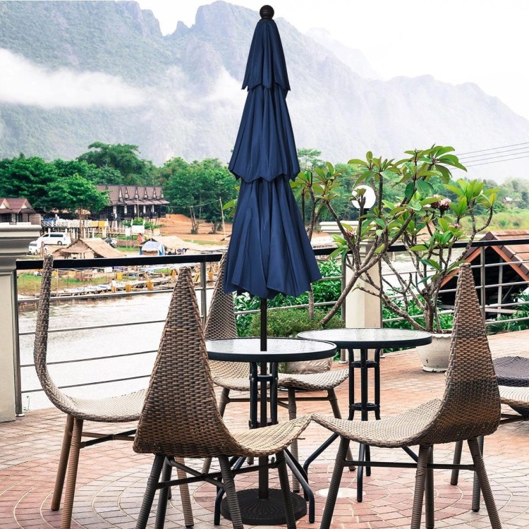 Parasol ogrodowy z systemem wentylacji 305 x 244 cm granatowy