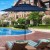 Parasol ogrodowy z systemem wentylacji 305 x 244 cm granatowy