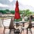 Parasol ogrodowy z systemem wentylacji 305 x 244 cm bordowy