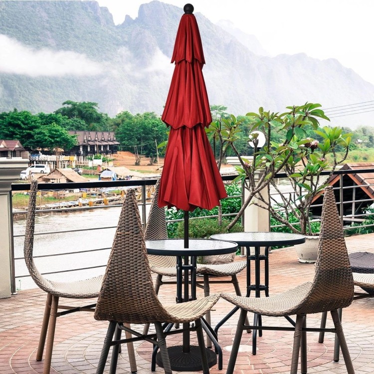 Parasol ogrodowy z systemem wentylacji 305 x 244 cm bordowy