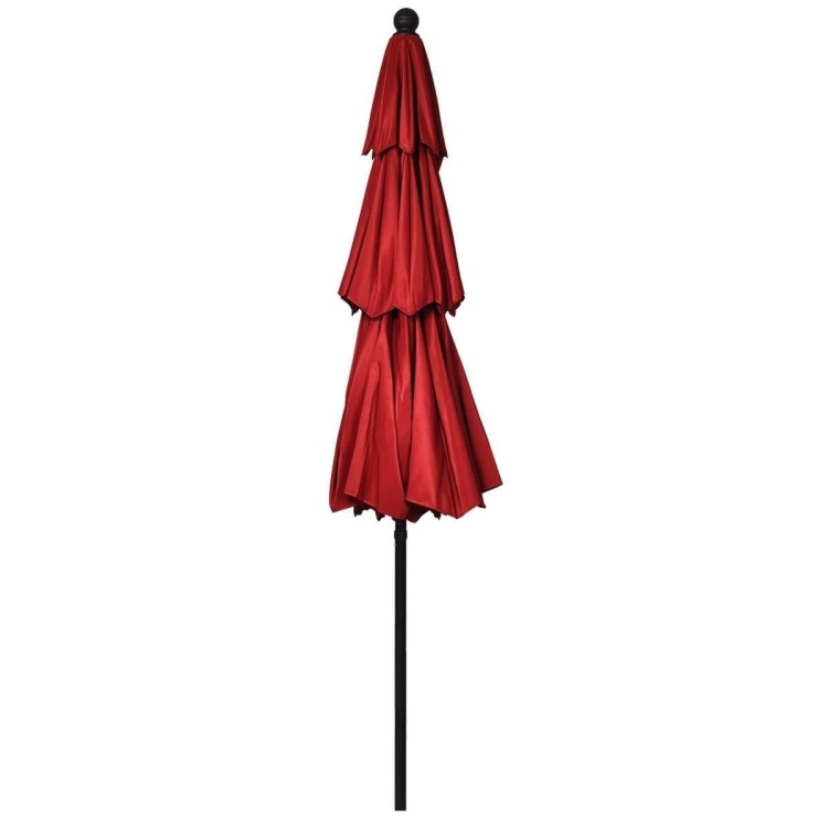 Parasol ogrodowy z systemem wentylacji 305 x 244 cm bordowy
