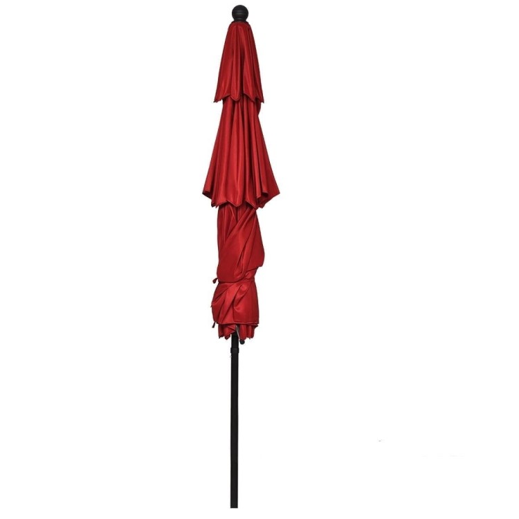 Parasol ogrodowy z systemem wentylacji 305 x 244 cm bordowy
