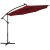 Parasol ogrodowy z solarnymi diodami led 300 cm czerwony