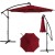 Parasol ogrodowy z solarnymi diodami led 300 cm czerwony