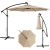 Parasol ogrodowy z solarnymi diodami led 300 cm beżowy