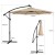 Parasol ogrodowy z solarnymi diodami led 300 cm beżowy