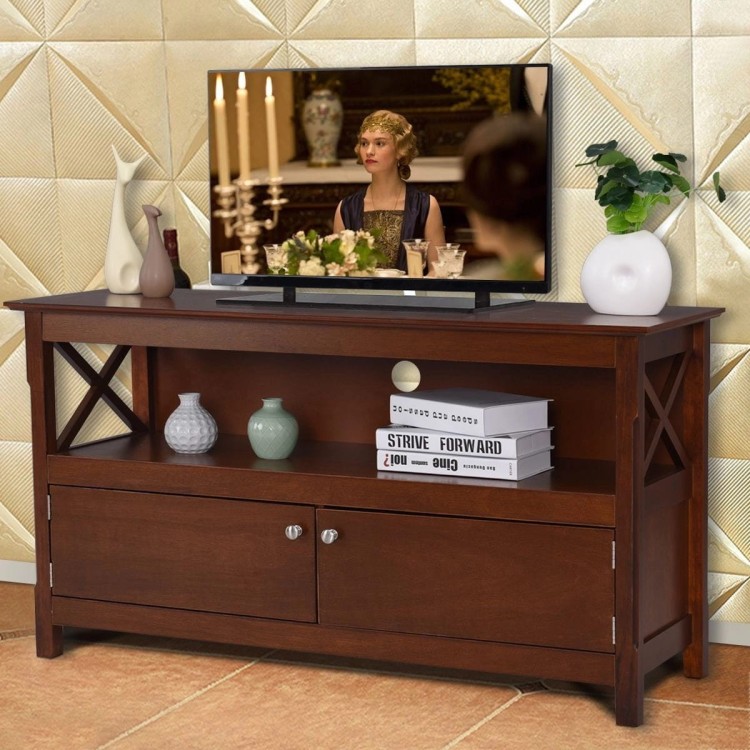 Szafka pod telewizor 112 x 40 x 61 cm brązowa