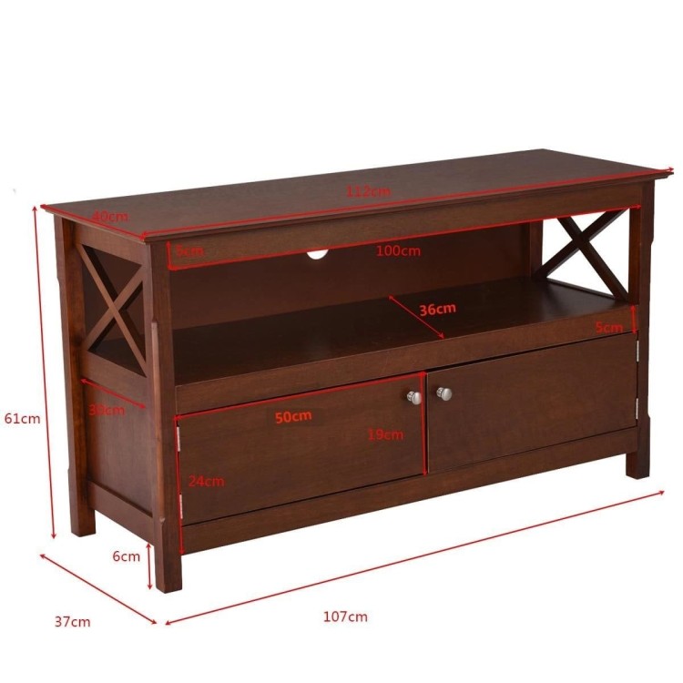 Szafka pod telewizor 112 x 40 x 61 cm brązowa