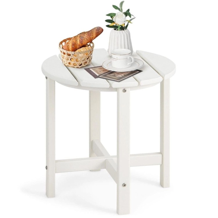 Mały stolik ogrodowy o średnicy 46 cm biały