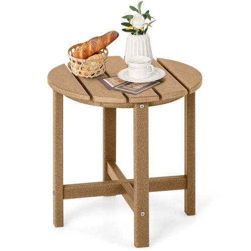 Mały stolik ogrodowy o średnicy 46 cm brązowy