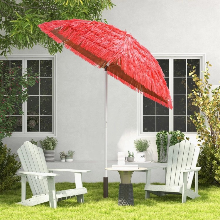 Parasol plażowy z regulacją nachylenia 2m średnicy czerwony