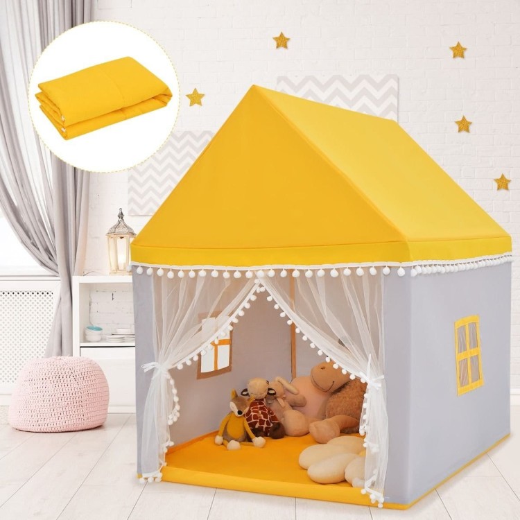 Namiot dla dzieci do ogrodu lub domu żółto-szary
