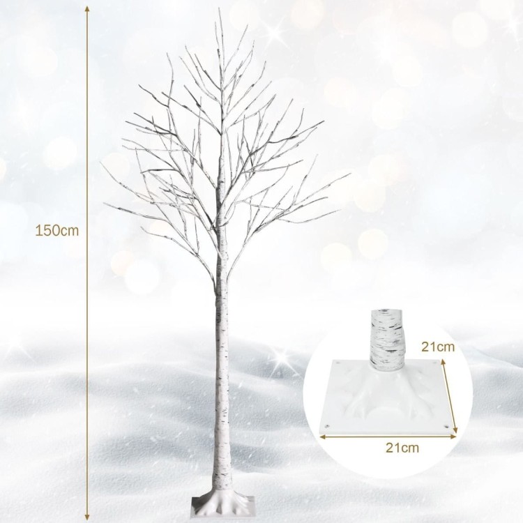 Drzewko lampka 150 cm imitacja brzozy ze światełkami LED