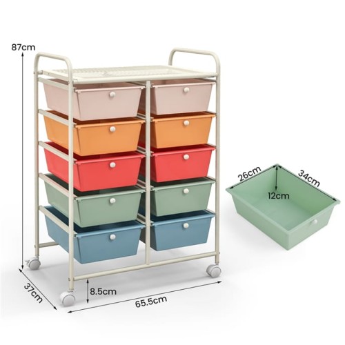 Organizer do biura 10 szuflad kolorowy JV11073GX
