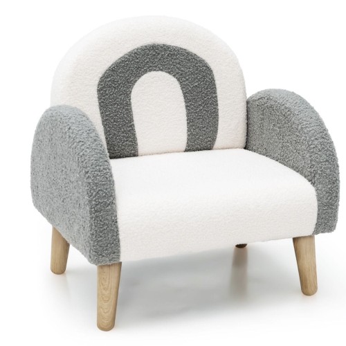 Fotel bujany dla dzieci szaro-biały HY10173GR