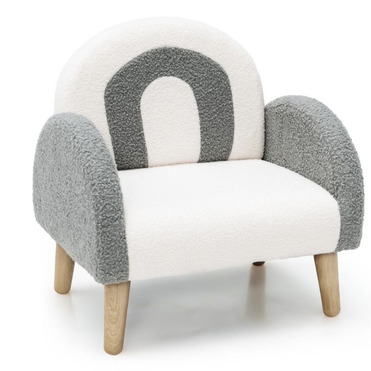 Fotel bujany dla dzieci szaro-biały HY10173GR