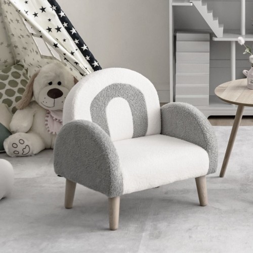Fotel bujany dla dzieci szaro-biały HY10173GR