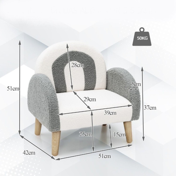 Fotel bujany dla dzieci szaro-biały HY10173GR