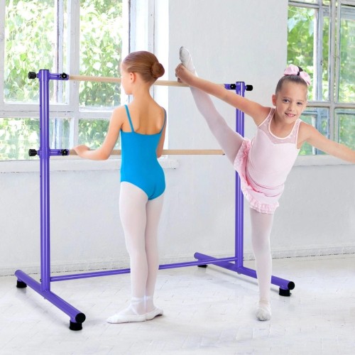 Wolnostojący drążek baletowy 120 cm z regulacją wysokości do 80 kg fioletowy SP37446ZS