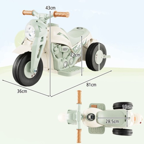 Motocykl elektryczny dla dzieci beżowy TQ10165DE-BE