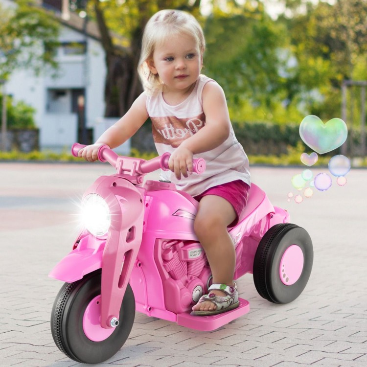 Motocykl elektryczny dla dzieci z efektem bąbelków różowy TQ10165DE-PI