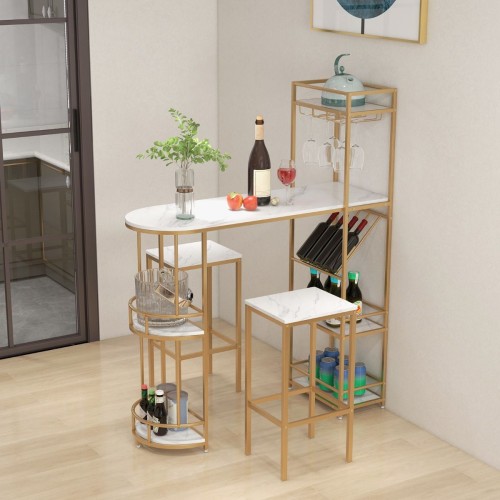Stolik barowy z hokerami w zestawie JV11007WH