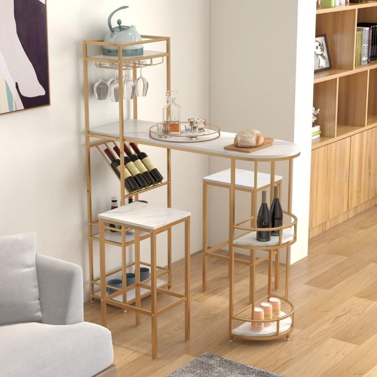 Stolik barowy z hokerami w zestawie JV11007WH